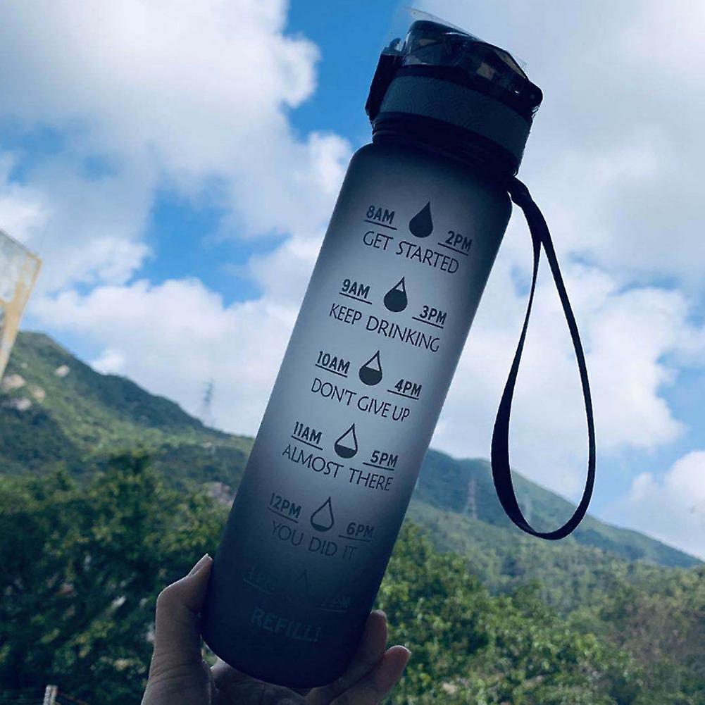 33oz Water Bottle With Time Stamp Water Bottle, Leak-proof Flip Cap ...