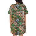 thumbnail image 6 of Fuzoiu Cactus 4 Print Women's Short-Sleeved Pajama Set,Lounge Sleepwear Set,Womens Pajama Sets 2 Piece,Button-Up Top and Shorts with Pockets-4X-Large, 6 of 7