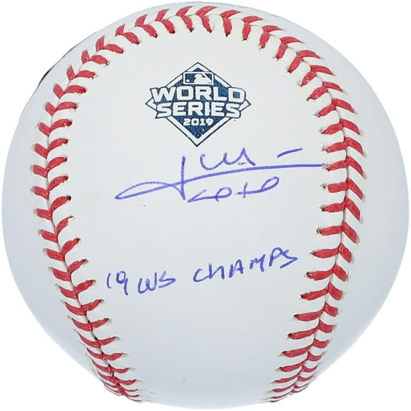Juan Soto Washington Nationals Autographed 2019 World Series Champions Baseball with "19 WS Champs" Inscription - Fanatics Authentic Certified