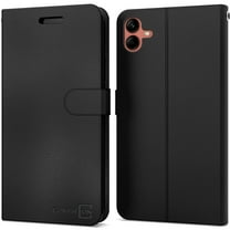 CoverON For Samsung Galaxy A04 Leather Case, RFID Blocking Wallet 6x Card Slot Holder Cover Flip Folio Phone Pouch, Black