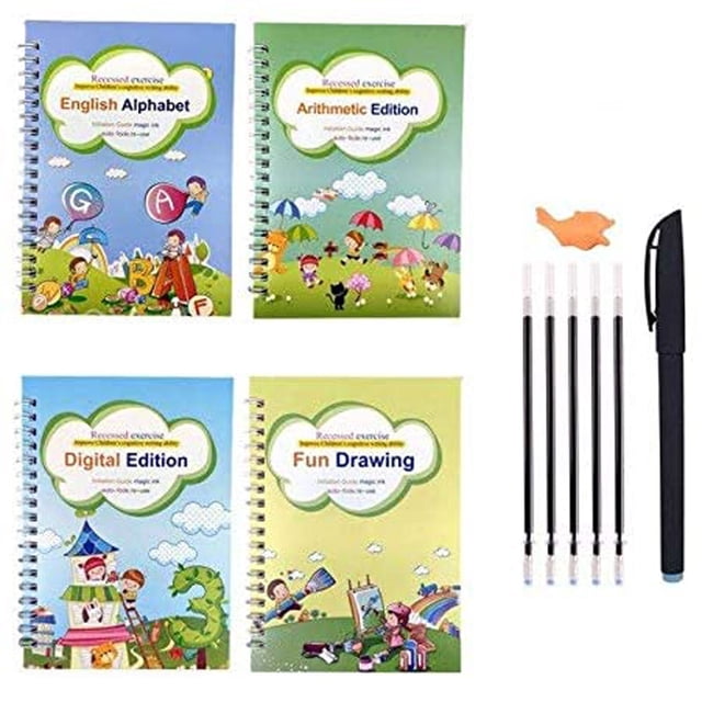 Offres de Rentrée Fournitures Scolaires pour Élèves du Secondaire 4 1 Porte-Stylo 5 1 Stylo 10 ml Cahier Réutilisable Écriture Calligraphie Papeterie de Bureau