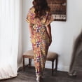 thumbnail image 4 of Robes Maxi pour Femmes Décontractées à Manches Mi-Longues Robe à Col Rond à Imprimé Floral Robe-Chemise Longueur Cheville Robe à Manches Courtes en Liquidation, 4 of 6