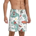 thumbnail image 2 of Gaeub Music Lover Dinosaur Printed Men's Short Pajama Pants, Lightweight Lounge & Sleep Bottoms Keep You Cool - 3X-Large, 2 of 9