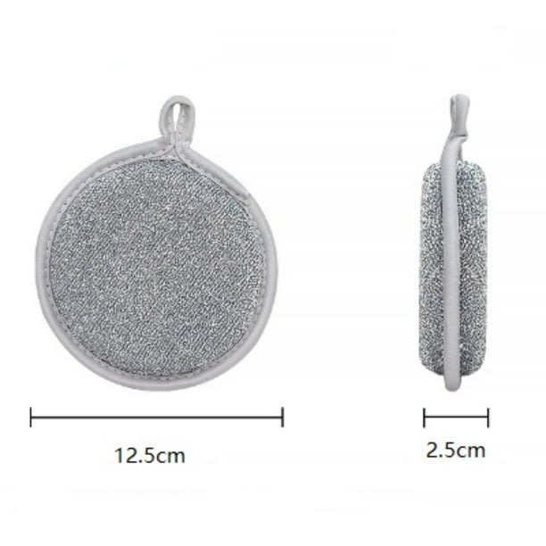 Esponja lavavajillas de doble cara, circular, elástica y de alta elasticidad, bloque de esponja para fregar platos de cocina, 3 unidades.