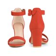 thumbnail image 2 of BLISSFUL STEP Woman's Sandals Block Heels Ankle Strap Open Toe Sandals Orange 9, 2 of 6
