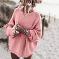 thumbnail image 2 of Women Sweaters Womens Fall Tops Winter Fashion Round Neck Drop Shoulder Loose Knitted Sweater for Women, 2 of 5
