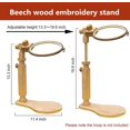 thumbnail image 2 of Embroidery Stand, Size Adjustable Embroidery Frame Hoop Stand, Natural Beech Wood Rotated Cross Stitch Stand Stitching Embroidery Hoop Stand Embroide, 2 of 7