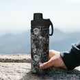 thumbnail image 7 of Goofa Black Cats In A Garden Print 18oz Sports Insulated Kettle With Straw Water Bottle Sports Water Bottle For Running Hiking Cycling Climbing Mans Womans, 7 of 7