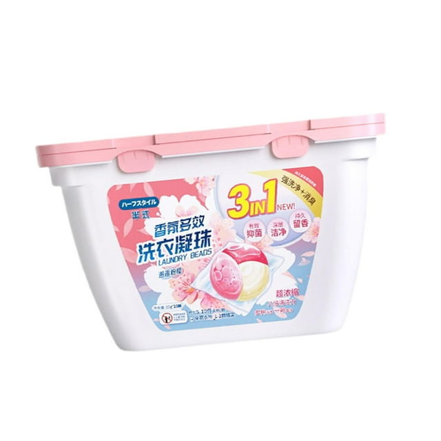 DOLITY Capsule de Détergent Liquide pour Lessive 3 en 1 Capsules de Lessive Liquide Concentrée Cerise Boîte de 25 Pcs