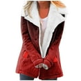 thumbnail image 4 of Womens Loose Fuzzy Fleece Gradient Lapel Single Breasted Buttons Jacket Hooded Coat, 4 of 6