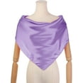 thumbnail image 2 of INSPIRE CHIC Women's Satin Neck Scarf Square Silky Solid Neckerchief Head Wrap Bandanas Lavender 90x90cm/35.4x35.4 inches(LxW), 2 of 6