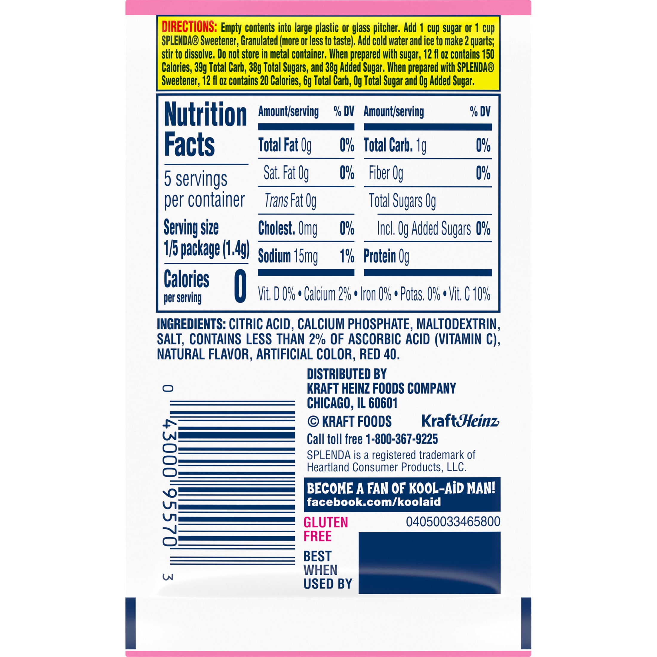 Kool-Aid Unsweetened Drink Mix, 1 Packet, for Flavorful Hydration and Shareable Refreshment, Pink Lemonade Artificially Flavored, Good Source of Vitamin C, Caffeine Free, 0.23 oz