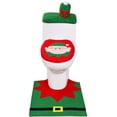 thumbnail image 1 of Juego de 3 piezas de baño de Navidad, cubierta de asiento de inodoro, juego de alfombrillas de baño, tapa de inodoro, decoración de Navidad Adepaton LN-1300, 1 of 8