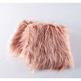 thumbnail image 3 of Home Soft Things Mongolian Faux-fur Pillow Covers Luxury Fluffy Throw Pillow Case Decorative Fuzzy Cushion Cover, No Pillow Insert, Set of 2 - Coral Pink - 20" x 20", 3 of 5