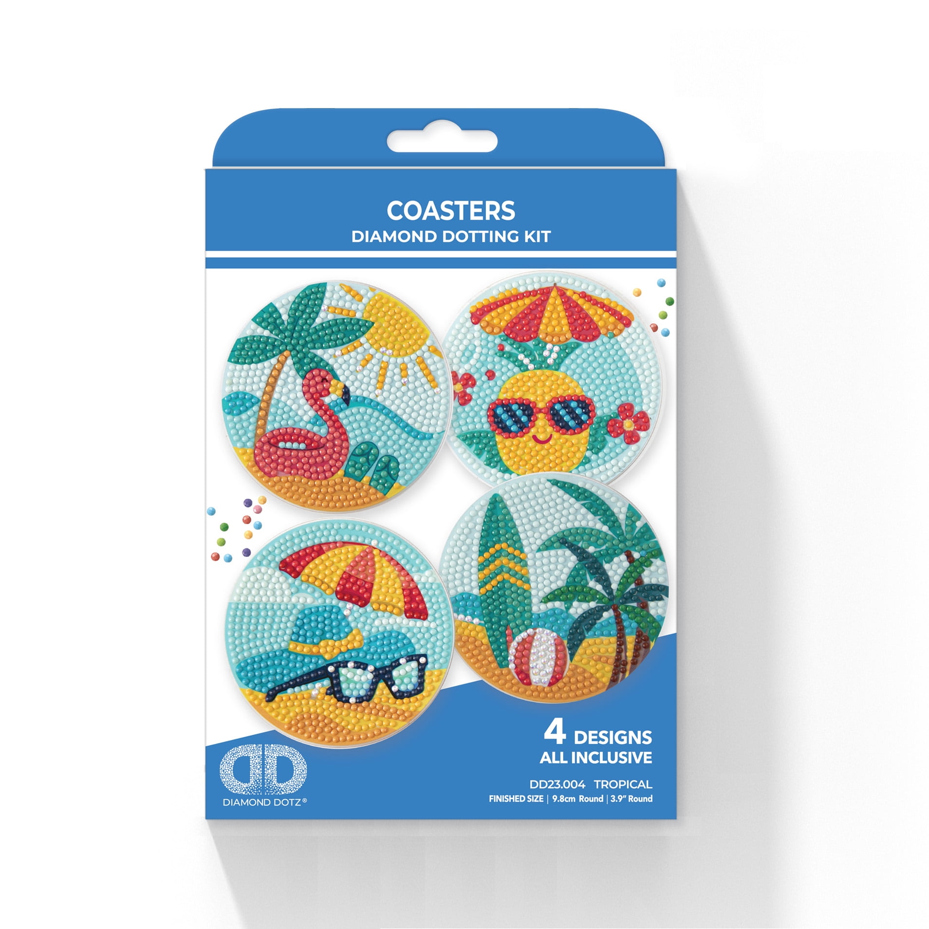 (4 pack) DIAMOND DOTZ® Tropical Coasters Diamond Painting Kit