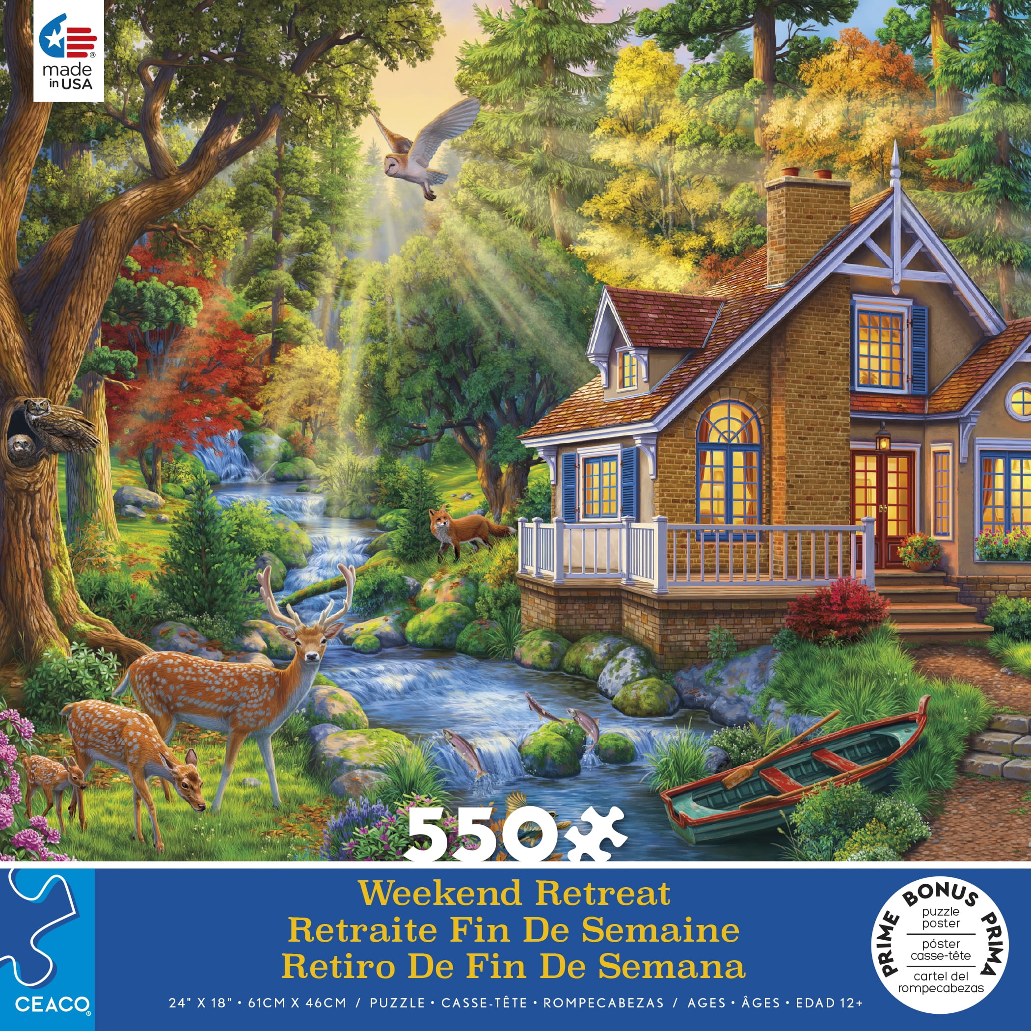 Ceaco - Weekend Retreat, Forest House, 550 Piece Interlocking Jigsaw Puzzle