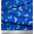 thumbnail image 2 of Soimoi Blue Moss Georgette Fabric Butterflies Butterfly Fabric Prints By Yard 42 Inch Wide, 2 of 3