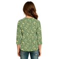 thumbnail image 4 of Abcomgle Girls Long Sleeve T Shirts Size 6-7 Trendy Vintage Floral Print Henley Button T-Shirts for Kids Girls Winter Basic Girls Tops Cotton Girls Blouses, 4 of 5