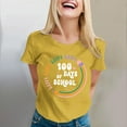 thumbnail image 2 of DONDPO Teacher Graphic Short Sleeve Tshirt 100 Days of School Shirt Women: Happy School T-Shirt Teacher Student Short Sleeve Tee 100 Days Of School Shirt School Days Tee Tops Yellow S, 2 of 5