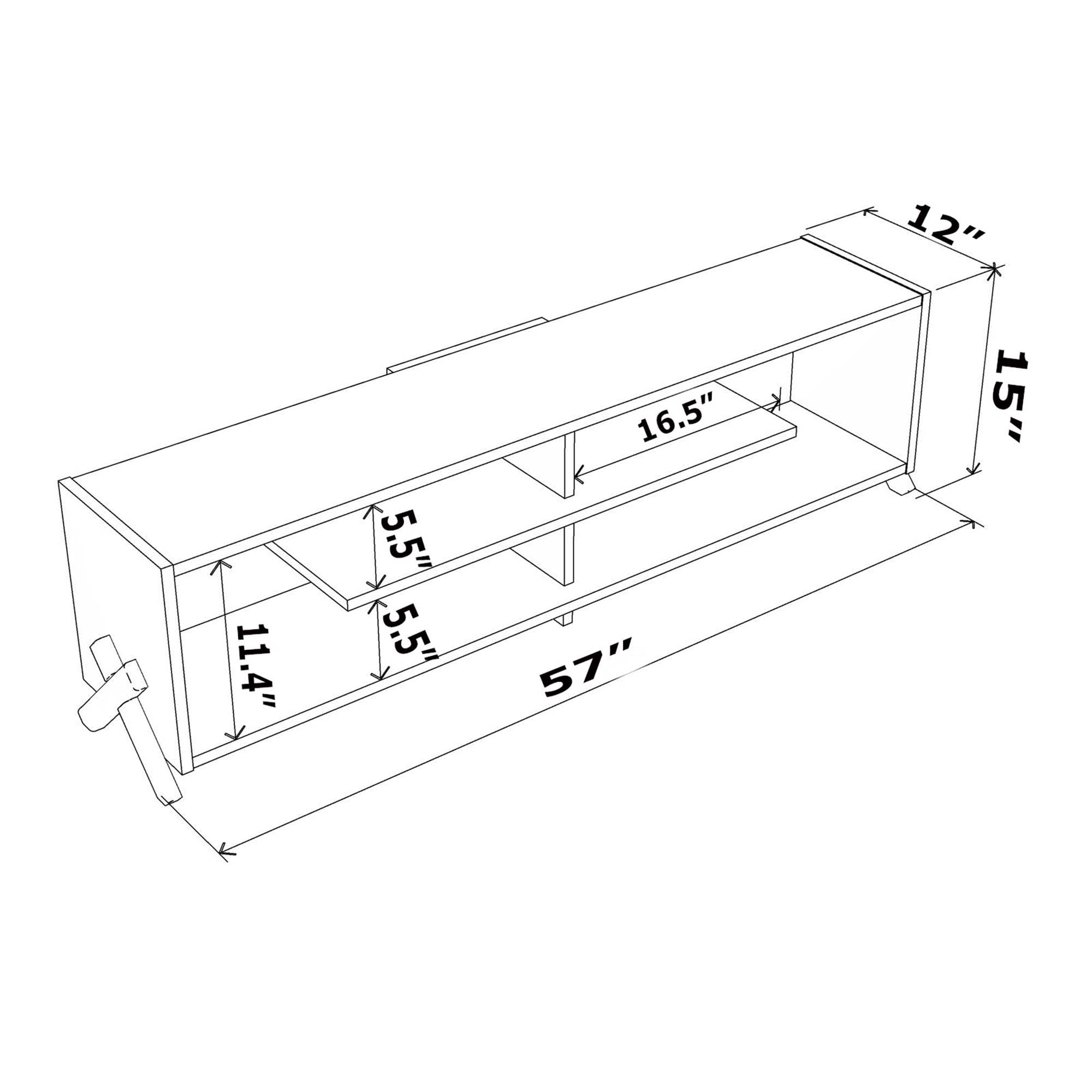Aukfa Modern TV Stand for TVs up to 60" - TV Storage Cabinet for Living Room - White