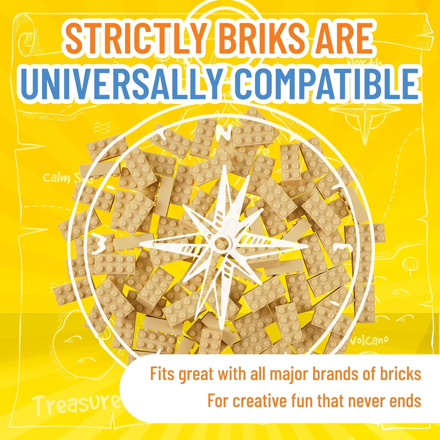 Classic Bricks Starter Kit, Sand, 96 Pieces, 2x4 Studs, Building Creative Play Set for Ages 3 and Up, 100% Compatible with All Major Brick Brands