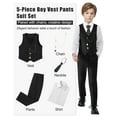 thumbnail image 3 of Boys Suit Formal Dress Clothes Big Boy Wedding Outfit Vest+Pants+Dress Shirt+Chain+Adjustable Tie 6-10Y, 3 of 7