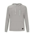 thumbnail image 4 of Fengqque Men Comfortable and Casual Pullover Hoodie Drawstring Long Sleeve Sweatshirt with Kangaroo Pockets Dark Gray 6(M), 4 of 6