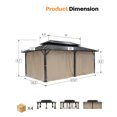 thumbnail image 5 of 12'x20' inch Hardtop Gazebo with Double Roof & Mosquito Netting, Khaki All-Weather Outdoor Shelter - Extra Large Patio Canopy with Dual-Layer Ventilation, 5 of 9
