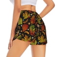 thumbnail image 2 of Uemuo Vintage Autumn Plants Butterfly Pattern Women's Athletic Shorts High Waisted Running Shorts with Liner Pockets Gym Elastic Workout Shorts-XX-Large, 2 of 9