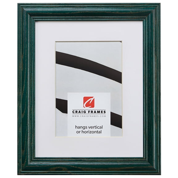 Craig Frames Wiltshire 440, 20x20 inch Green Picture Frame Matted for a 16x16 Photo