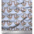 thumbnail image 1 of Soimoi Polyester Crepe Fabric Feather,Branch & Sloth Cartoon Print Fabric by The Yard 52 Inch Wide, 1 of 3