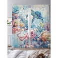 thumbnail image 3 of Sea Turtle Octopus Sheer Curtains 96 Inch Length 2 Panels Set, Coastal Coral Summer Ocean Beige Voile Window Treatment Semi Sheer Long Curtains Drapes for Bedroom/Living Room/Kitchen 52"x96"x2, 3 of 7