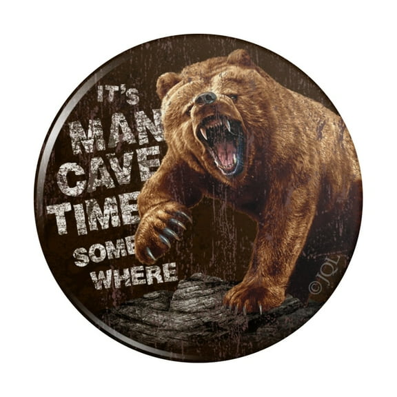 It's Man Cave Time Somewhere Bear Kitchen Refrigerator Locker Button Magnet