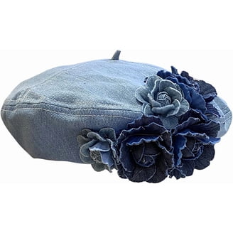 Denim Flower Beret Hat Painter Hat for Women French Hat  display picture 3