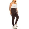 thumbnail image 2 of Women's Plus Size Microfiber Full Length Solid Leggings, Soft Stretch High Waist Pants, 2 of 5