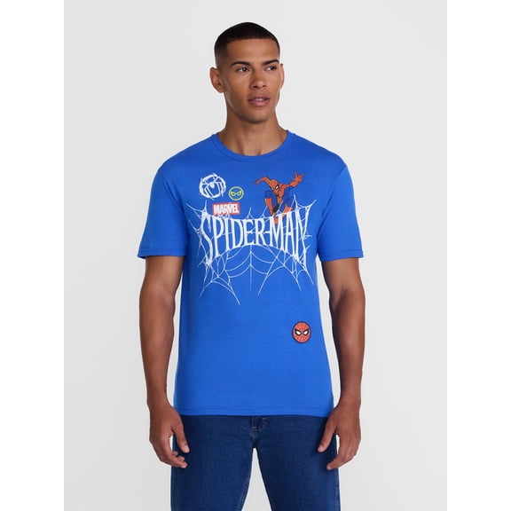 Marvel Spider-Man Men's and Big Men's Graphic Cotton Tee with Short Sleeves, Sizes S-3XL