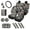 American Flag Skull Camo, variant on Uourmeti Grey Damask Skull Car Interior Sets for Women Car Seat Cover 15Pcs Vehicle Bucket Seat Cover Full Set Car Sun Visor Storage Bag Seat Belt Pads Center Console Protector