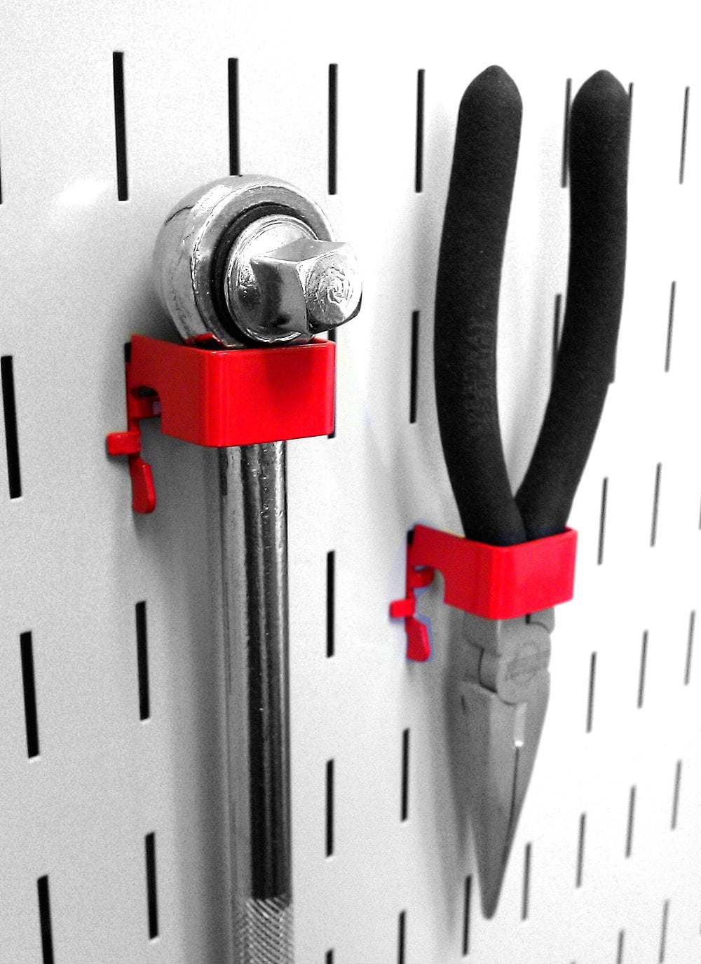 Slotted Metal Pegboard Deluxe Hook Kit for Wall Control Metal Pegboard and Slotted Tool Board Only - Red Toolboard Hooks
