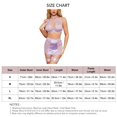 thumbnail image 2 of Conjunto de lencería para mujer de 7 piezas, liguero ahuecado, trabillas para las piernas, ropa de dormir transparente con empalme de malla, color morado XL, 2 of 7