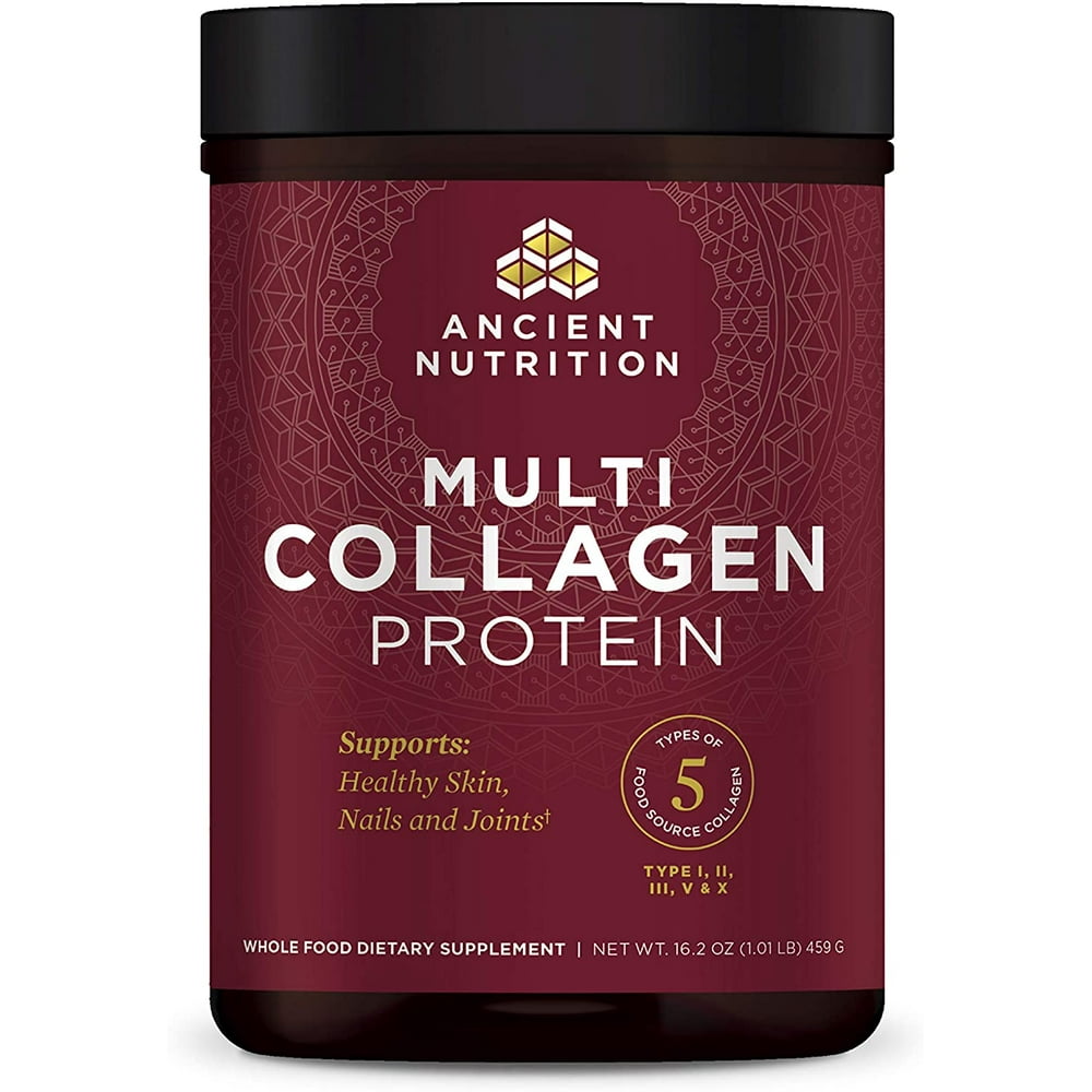 Ancient Nutrition Multi Collagen Protein Powder Pure, Formulated by Dr. Josh Axe, 5 Types of