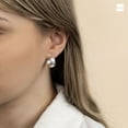 thumbnail image 2 of Amberta Women 925 Sterling Silver Chunky Hoop Earrings: Diamond Cut Silver Hoop Earrings 15 mm, 2 of 6