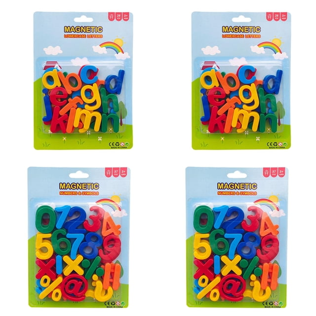 WUSUOWEI 4PCS AlphabetMagnetic,Uppercase and Lowercase Letters and Numbers Set,MathSymbols for Toddlers,Educational Multicolor ABC FridgeMagnets,Durable,Fun Learning Toy for Early Childhood