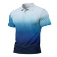 thumbnail image 7 of Sorvello Polo Shirts for Men Short Sleeve Button Down Collar Gradient Shirts Moisture-Wicking Athletic Men's Golf Polo Shirt Blue L, 7 of 7