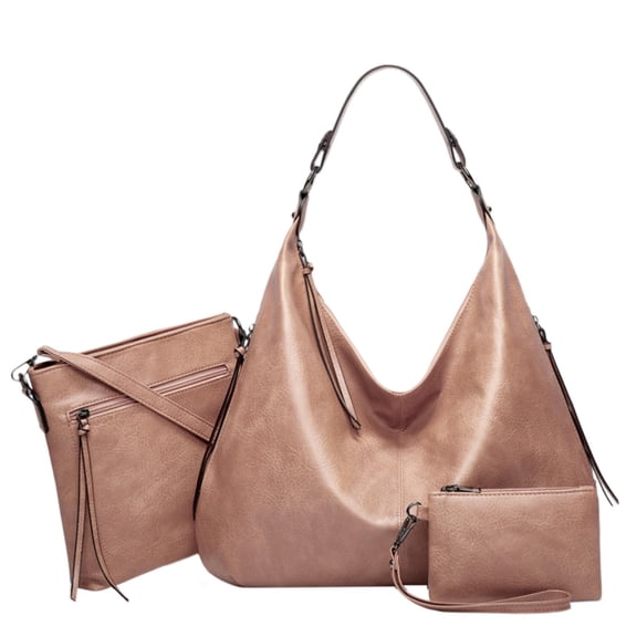 ZTTD Retro Handbag Mother Bag Three Piece Set Single Shoulder Bag Messenger Bag Handbag Fashion Pu Lady Bag