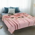 thumbnail image 4 of Pink Roses Romantic Blanket Soft Cozy Warm Throw Blanket for Couch, Plush Fuzzy Flannel Fleece Blankets for Sofa, Watercolor Botanical Floral Bed Blankets Lightweight Gifts for Women, 40"x60", 4 of 9