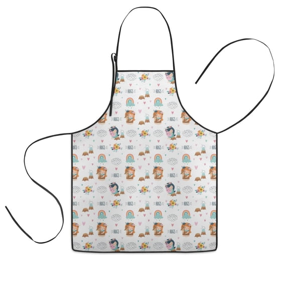 Cute Fairy Princess Pattern Kids Aprons for Girls and Boys,Adjustable Neck Strap Toddler Aprons for Kids Cooking Baking
