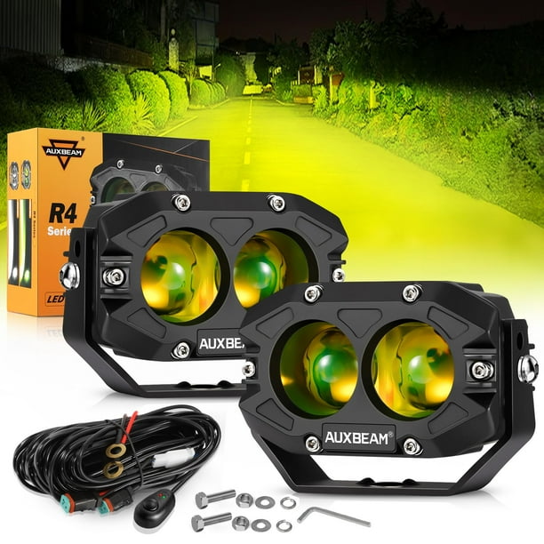 Luces Antiniebla Auxbeam LED Ámbar de 4 pulgadas 60W Foco Concentrado