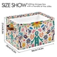thumbnail image 4 of Yayeee Canvas Storage Basket with Handles for Shelves Fabric Bins Closet Organizer, Abstract Floral, 4 of 8