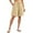 Khaki, variant on Mgmyaa Women's Plus Size Bermuda Shorts Casual Knit Drawstring Knee Length Walking Shorts with Pockets
