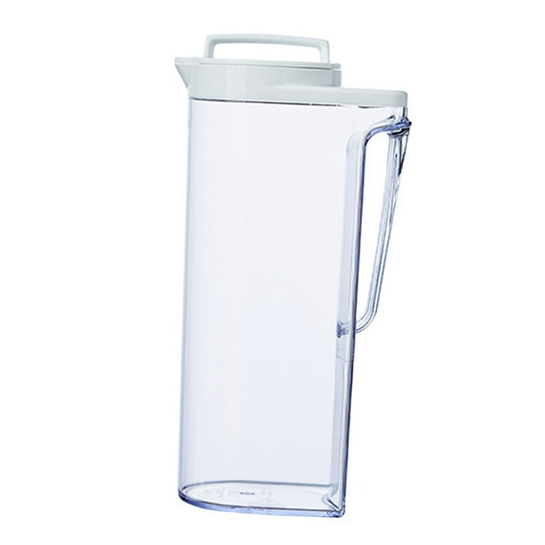 Decorated Glass Pitcher with Lid, Water Jug for Fridge and Countertop, Glass  Carafe for Iced Tea, 34 oz 